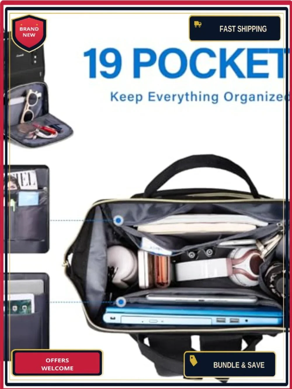 LOVEVOOK Laptop Backpack Women 15.6 Inch Daypack with USB Charging Port